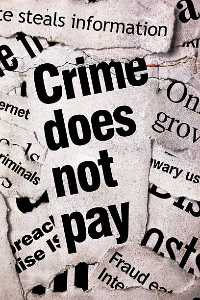 istock Grubby, worn old newspaper headlines claim: Crime does not pay 149456027