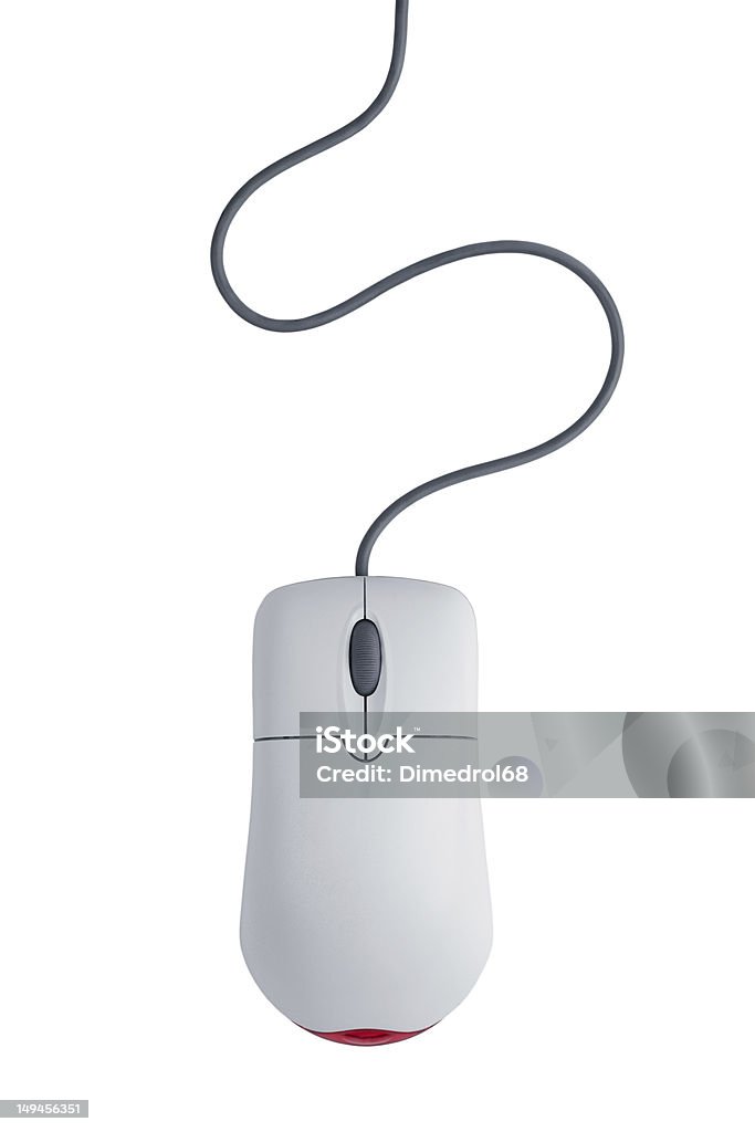 Computer mouse with cord Computer mouse with cord on white background Computer Mouse Stock Photo