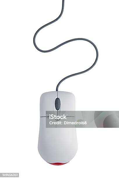 Computer Mouse With Cord Stock Photo - Download Image Now - Computer Mouse, Cut Out, Wired