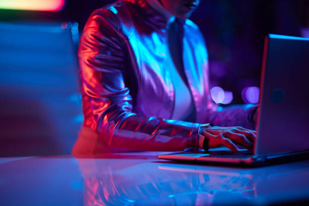 istock Closeup on woman using laptop in office 1494564343