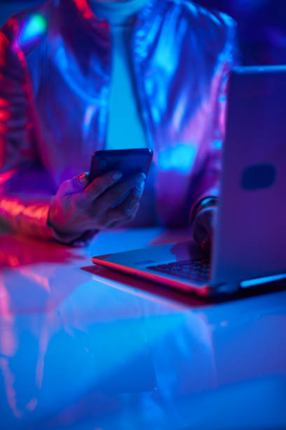 istock Closeup on business woman using smartphone applications 1494564375