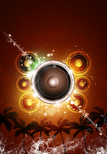 summer disco party music background for flyers and night club posters