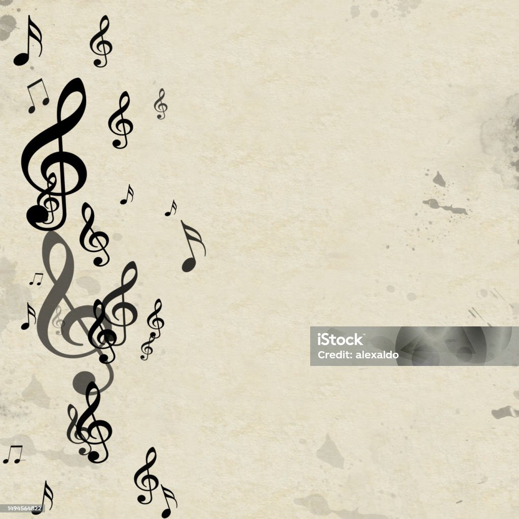 Old Paper Music Notes Stock Illustration - Download Image Now - Art