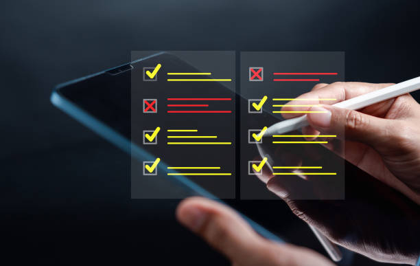 istock Checklist and Checkmark Approve Quality management with Quality Assurance or QA and Quality Control or QC and improvement. Standardization, certification. Compliance to regulations service. 1494566889