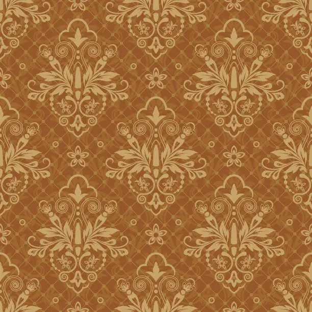 Vector illustration of Seamless damask pattern for background or wallpaper design
