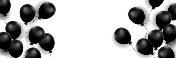 istock Seasonal sales concept in realistic style. Black Friday. Many black balloons on a white isolated background. Creative vector poster or banner. 1494567342