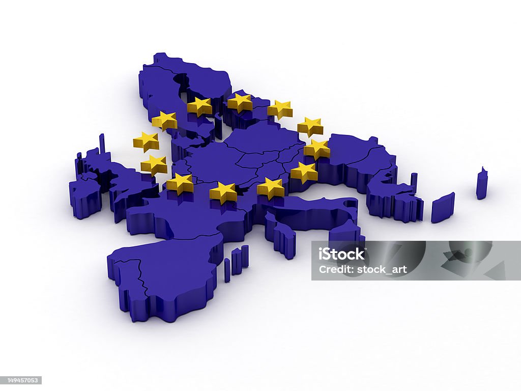 Mapa da União Europeia - Foto de stock de Amarelo royalty-free