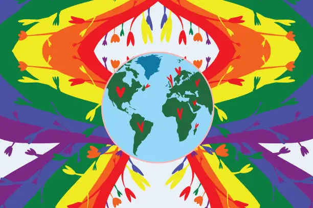 Vector illustration of LGBTQ community Worldwide