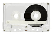 Retro video cassette on white background
