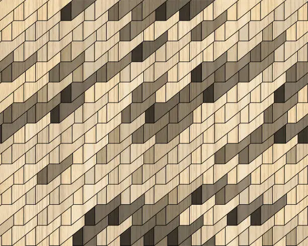 Vector illustration of seamless  wood  textured  brick  pattern