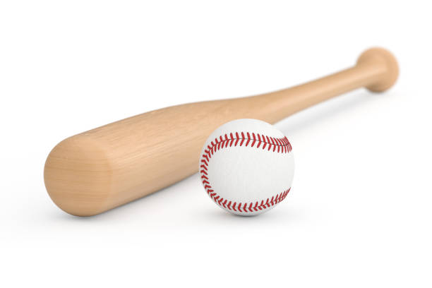 istock White Baseball Ball and Wooden Bat. 3d Rendering 1494586441