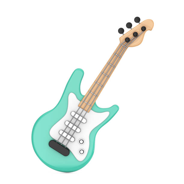 istock Abstract Cartoon Electric Guitar Web Icon Sign. 3d Rendering 1494588255