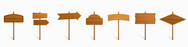 木の矢印看板のベクター画像、道路ポインタのベクター画像 - directional sign road sign blank arrow sign点のイラスト素材／クリップアート素材／マンガ素材／アイコン素材