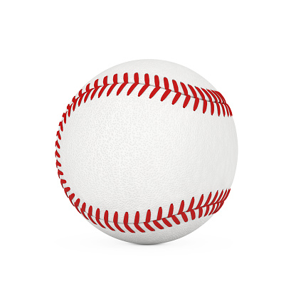 White Baseball Ball on a white background. 3d Rendering