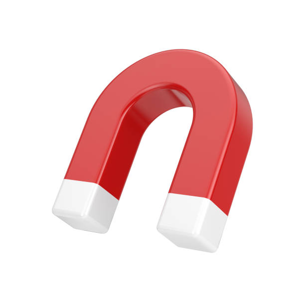 istock Cartoon Red Horseshoe Magnet Web Icon Sign. 3d Rendering 1494589116