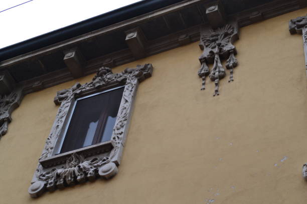 istock Facade of ancient North Italian residence. 1494589123