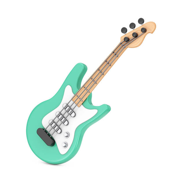 istock Abstract Cartoon Electric Guitar Web Icon Sign. 3d Rendering 1494589169
