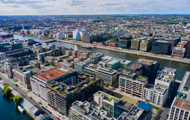istock Above financial district in Dublin with tech companies 1494598395