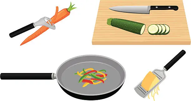 Vector illustration of Healthy Food Preparation