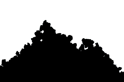 silhouette pile of popcorn in shape of a mountain