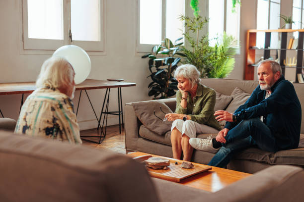 istock Senior married couple having marriage therapy session 1494603134
