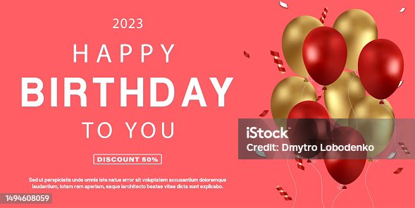istock Happy birthday poster or banner. 1494608059