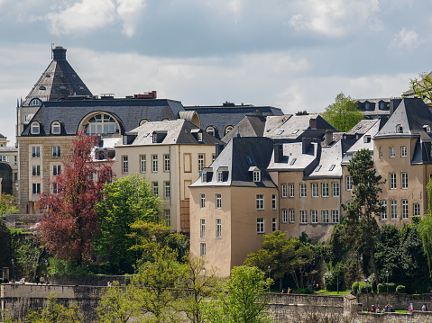 The old city of Luxembourg in Europe at spring time