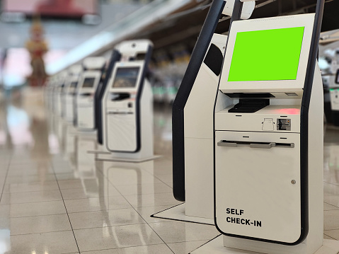 Self Check-in for Departure in Airport