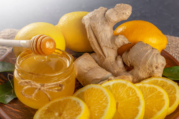 istock honey, lemon and ginger in vintage style 1494616001