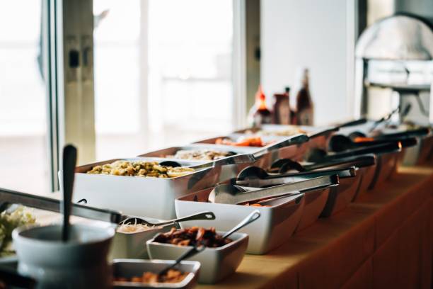 istock Banquet table presented at a special event or gathering, featuring an array of delicious food 1494618454