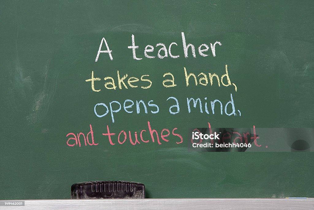 Inspirational phrase for teacher appreciation Inspiration phrase for teacher appreciation. Written on chalkboard. Chalk - Art Equipment Stock Photo