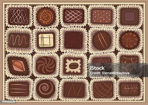 Schokoladensortiment Stock Vektor Art und mehr Bilder von Schokolade - Schokolade, Schachtel, Ansicht aus erhöhter Perspektive
