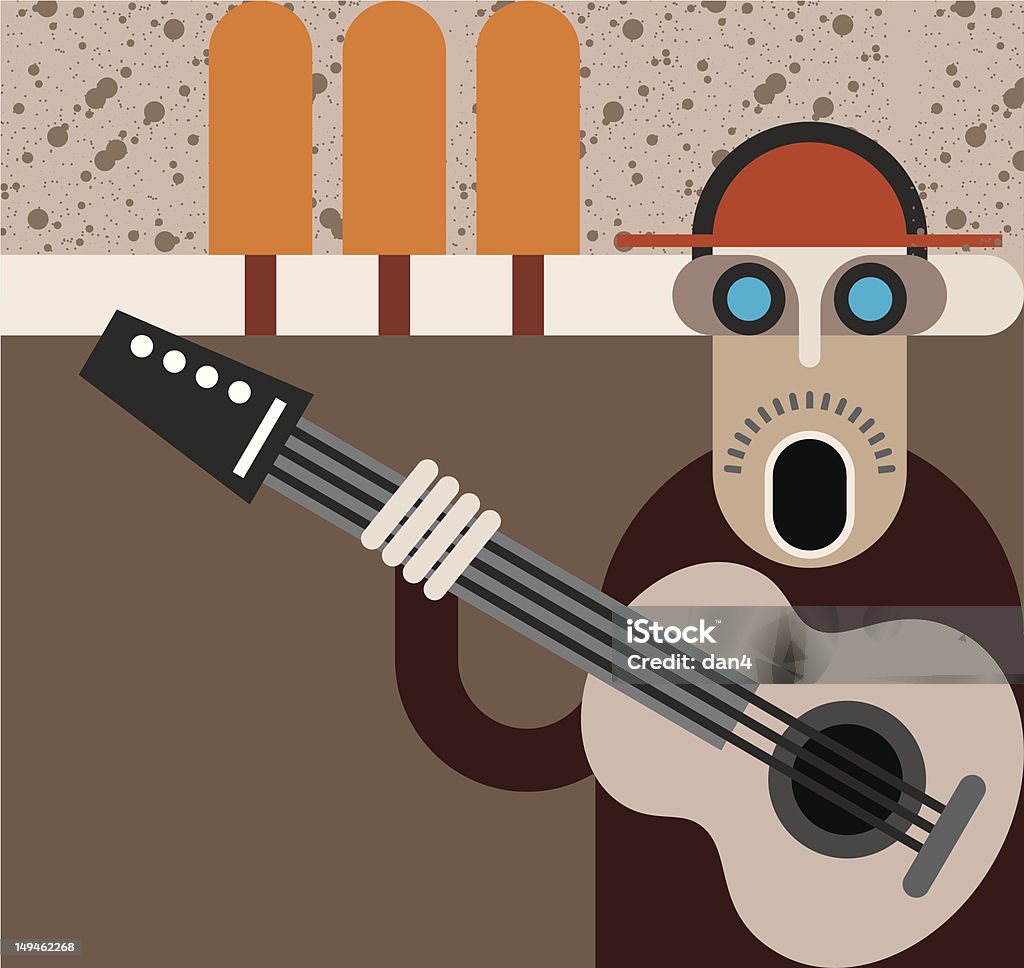 Músico-Ilustración vectorial - arte vectorial de Actuación - Espectáculo libre de derechos