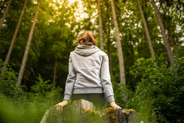 Free Stock Photo of Woman With Long Hair Standing in the Woods ...