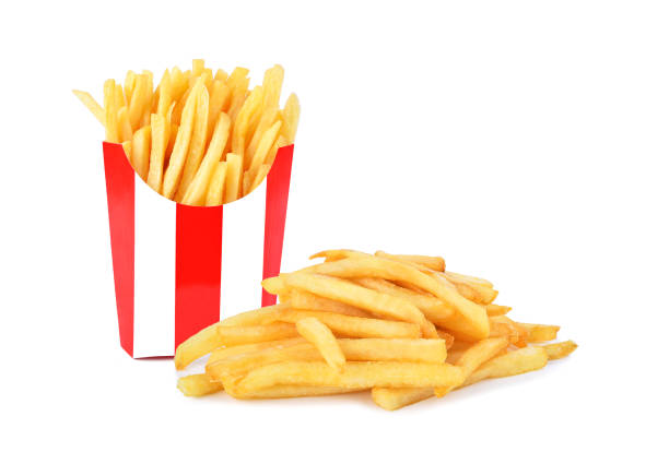istock French fries in a red paper box isolated on white 1494625026