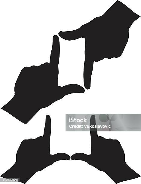 Hang Motions Creating A Photo Frame Stock Illustration - Download Image Now - Picture Frame, Frame - Border, Palm of Hand