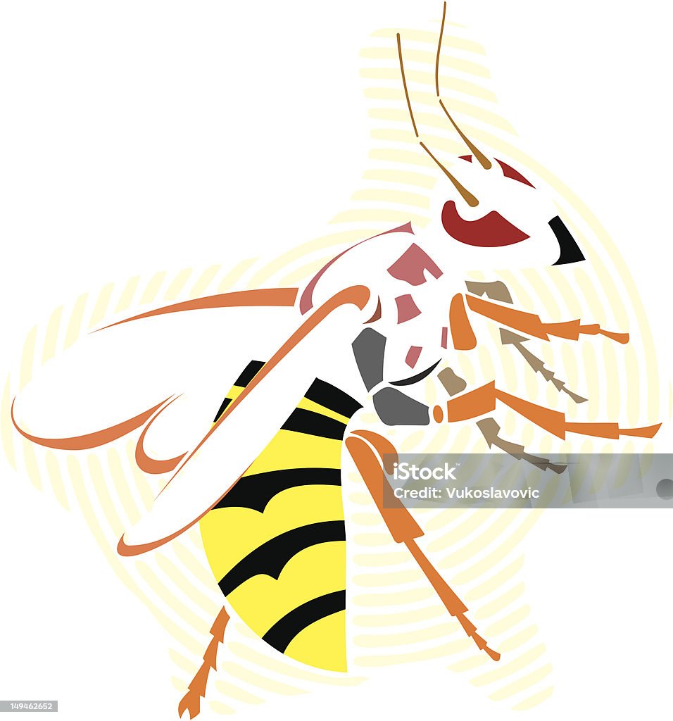 Wasp Wasp symbol, vector illustration. DANGER!!! Abdomen stock vector