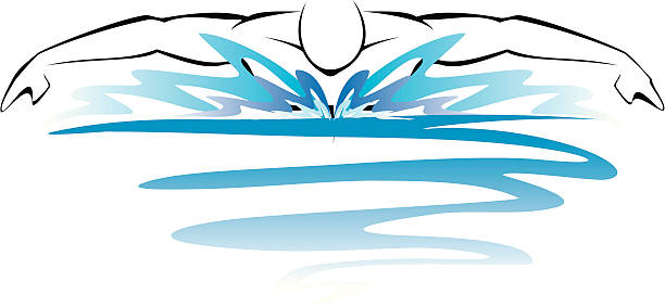 pływak - butterfly swimming stock illustrations