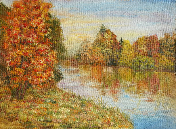 istock Autumn landscape oil painting impressionism modern. 1494628578
