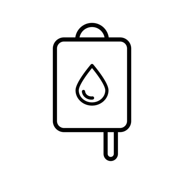 ilustrações de stock, clip art, desenhos animados e ícones de blood bag icon design vector template - iv pump