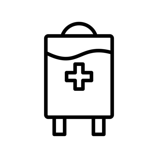 ilustrações de stock, clip art, desenhos animados e ícones de blood bag icon design vector template - iv pump