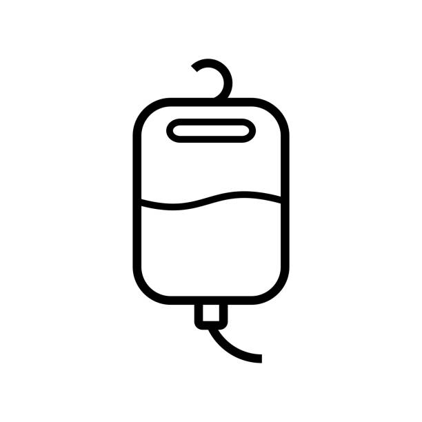 ilustrações de stock, clip art, desenhos animados e ícones de blood bag icon design vector template - iv pump