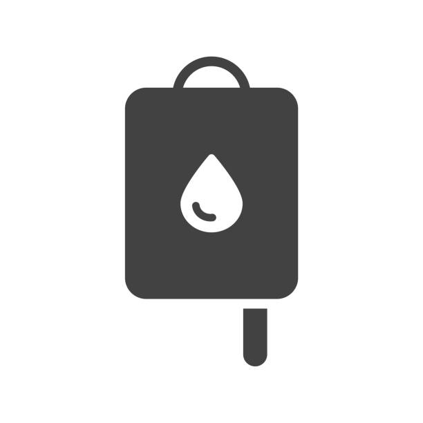 ilustrações de stock, clip art, desenhos animados e ícones de blood bag icon design vector template - iv pump