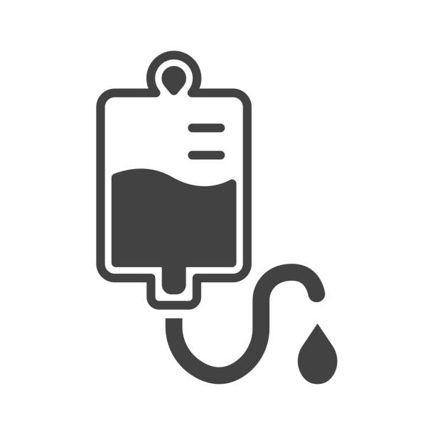 ilustrações de stock, clip art, desenhos animados e ícones de blood bag icon design vector template - iv pump