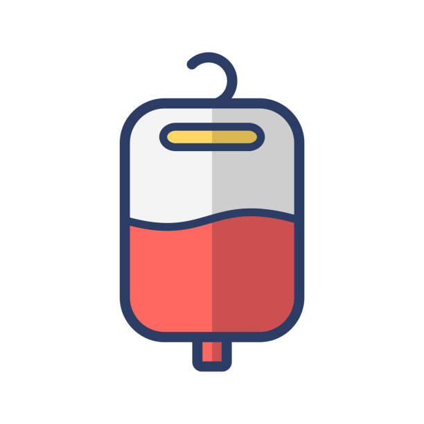 ilustrações de stock, clip art, desenhos animados e ícones de blood bag icon design vector template - iv pump