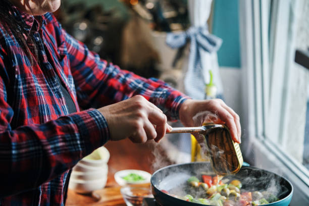 istock Preparing Mediterranean Canned Mackerel Spaghetti Pasta 1494633670