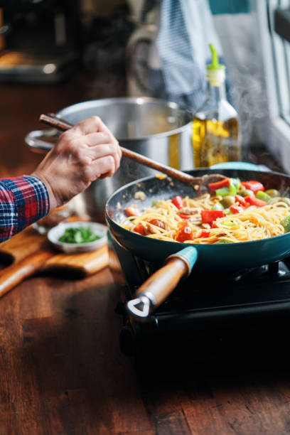 istock Preparing Mediterranean Canned Mackerel Spaghetti Pasta 1494633709