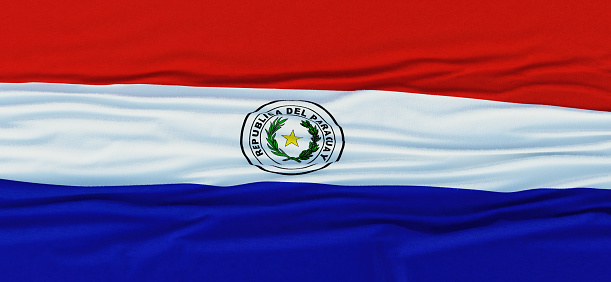 Realistic Paraguay Flag