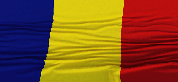 Realistic Romania Flag