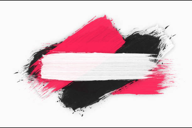 Set of colored hand drawn brush strokes